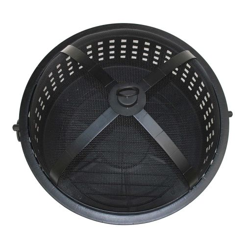  ALEKO FP002 Steel Cross Weave Backyard Patio Fire Pit Bowl with Log Grate and Poker 25 Inches Black