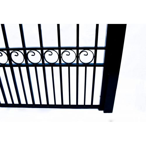  ALEKO DG12MOSD Moscow Style Dual Swing Galvanized Steel Driveway Security Gate 12 x 6 Feet Black