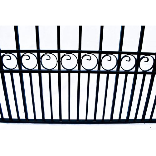  ALEKO DG12MOSD Moscow Style Dual Swing Galvanized Steel Driveway Security Gate 12 x 6 Feet Black