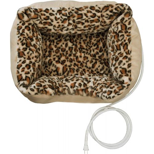  ALEKO PBH20X16X8 Electric Thermo-Pad Heated Pet Bed for Dogs and Cats 20 x 16 x 8 Inches Leopard Print