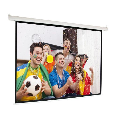  ALEKO MPS100 Motorized Drop Down Projector Screen 16:9 with Remote Control 100 Inches