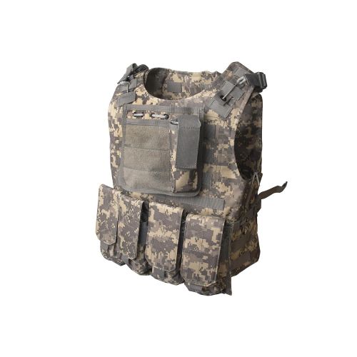  ALEKO PBTV52 Paintball Airsoft Chest Protector Tactical Vest Outdoor Sports Body Armor Camouflage