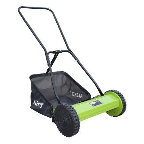  ALEKO GHPM16 5-Blade 16 Inch Hand Push Lawn Mower Adjustable Grass Cutting Height