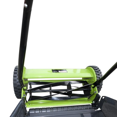  ALEKO GHPM16 5-Blade 16 Inch Hand Push Lawn Mower Adjustable Grass Cutting Height