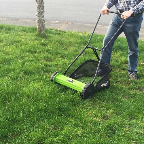  ALEKO GHPM16 5-Blade 16 Inch Hand Push Lawn Mower Adjustable Grass Cutting Height