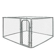 ALEKO DK7X7X6 Pet System DIY Box Kennel Chain Link Dog Kennel Playpen Chicken Coop Hen House 7.5 x 7.5 x 6 Feet