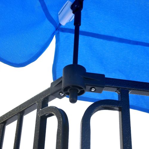  ALEKO DK10P60BL 10 Panel Heavy Duty Modular Dog Playpen Kennel with Door and Umbrella Large Sized 28.5 x 42 Inches Blue