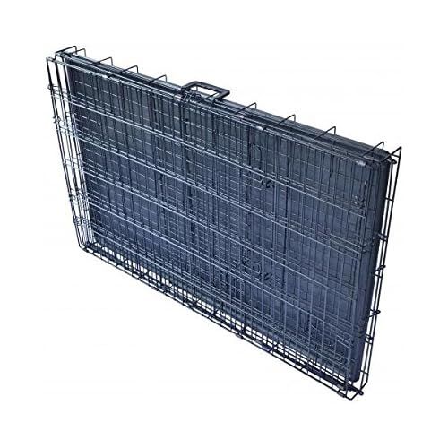  ALEKO SDC-3D-48B-DIV Three Door Folding Suitcase Dog Cat Crate Cage Kennel with ABS Tray and Divider 48 x 30 x 32 Inches Black