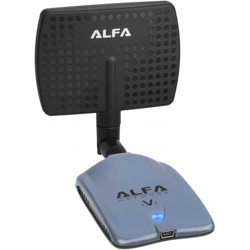  ALFA Alfa AWUS036NHV 802.11n High Power 5000mW Wireless-N USB Wi-Fi adapter wRemovable 7dBi Panel Antenna & Suction Cup Mount - 802.11 BGN - 150Mbps