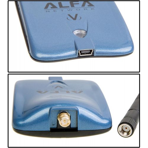  ALFA Alfa AWUS036NHV 802.11n High Power 5000mW Wireless-N USB Wi-Fi adapter wRemovable 9dBi Antenna & Suction cup Window Mount dock - 802.11 BGN