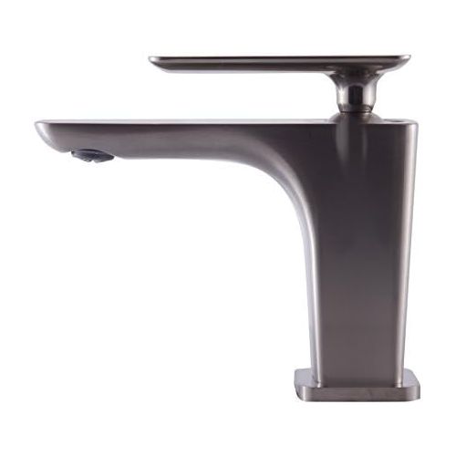  ALFI brand AB1779-BN Brushed Nickel Single Hole Modern Bathroom Faucet