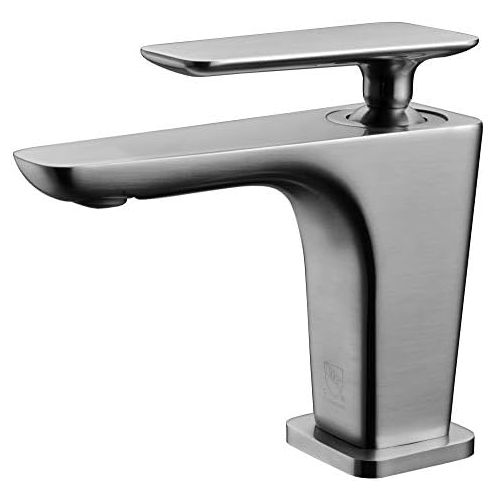  ALFI brand AB1779-BN Brushed Nickel Single Hole Modern Bathroom Faucet