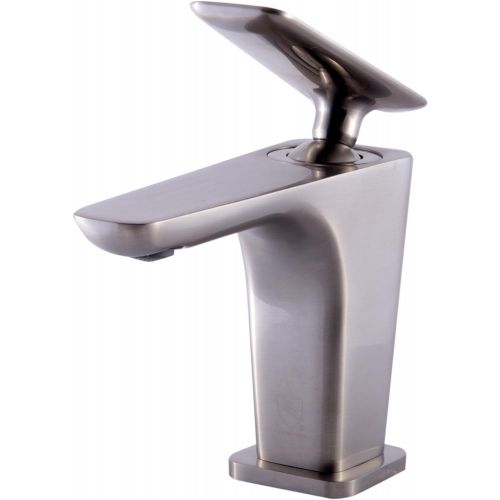  ALFI brand AB1779-BN Brushed Nickel Single Hole Modern Bathroom Faucet