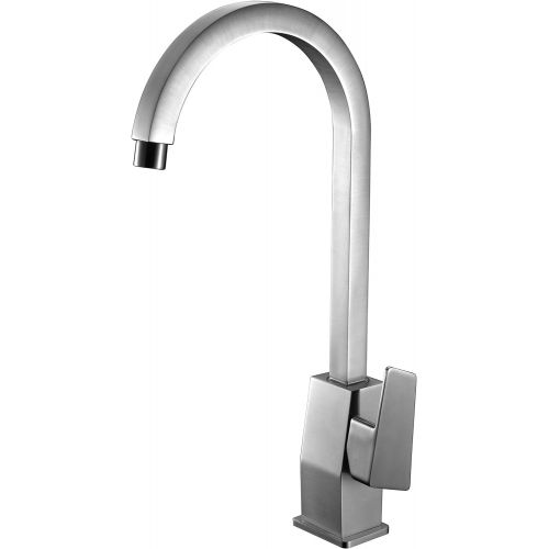  ALFI brand AB3470-BN Brushed Nickel Gooseneck Single Hole Bathroom Faucet