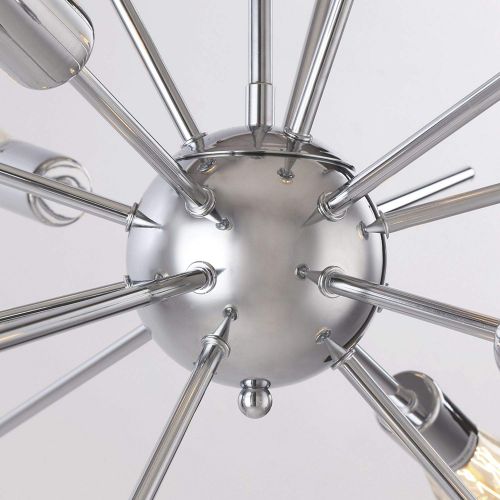  ALHAKIN Modern Sputnik Chandelier 12 Lights Pendant Lighting Polish Chrome Hanging Vintage Ceiling Light Fixture [UL Listed]