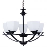 ALICE HOUSE Alice House 24 Dining Room Chandeliers, Black Finish, 5 Light Kitchen Light Fixtures with 72 Chain, Farmhouse Lighting AL12077-H5