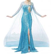 ALINGNA Women Halloween Cosplay Frozen Elsa Princess Costume Girls Fancy Party Dress Up
