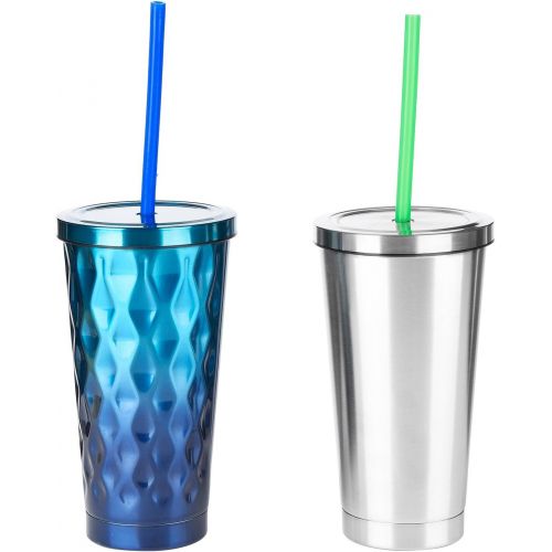  ALINK Reusable Silicone Straws, 10.5” Long Skinny Tumbler Replacement Straws for 20 oz 30 oz Yeti / Rtic / Tervis / Ninja / Ozark Trail / Aladdin / Mason Jar, Set of 6 with Cleanin