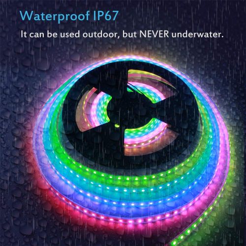  ALITOVE WiFi Smart RGB LED Strip Lights with App, Compatible with Alexa Google Home, 16.4ft 150 LEDs Addressable Dream Color Music Sync Voice Control LED Strip with WiFi Controller