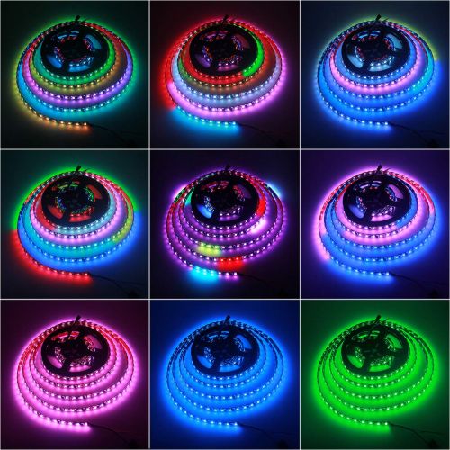  ALITOVE WiFi Smart RGB LED Strip Lights with App, Compatible with Alexa Google Home, 16.4ft 150 LEDs Addressable Dream Color Music Sync Voice Control LED Strip with WiFi Controller