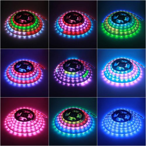  ALITOVE WiFi Smart RGB LED Strip Lights with App, Compatible with Alexa Google Home, 16.4ft 150 LEDs Addressable Dream Color Music Sync Voice Control LED Strip with WiFi Controller