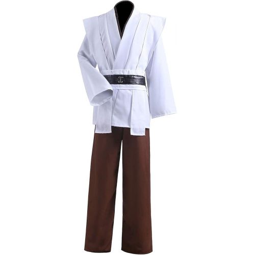  할로윈 용품ALIZIWAY Adult Jedi Costume Outfit Hooded Tunic Robe Cloak Set for Halloween Cosplay