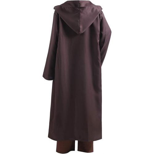  할로윈 용품ALIZIWAY Adult Jedi Costume Outfit Hooded Tunic Robe Cloak Set for Halloween Cosplay