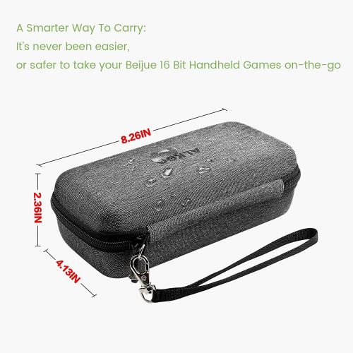  ALKOO Case Compatible with Beijue 16 Bit Handheld Games, Toys Carrying Storage Holder for Li-ion Battery, USB Cable,User Manual and Other Accessories (Dark Gray)