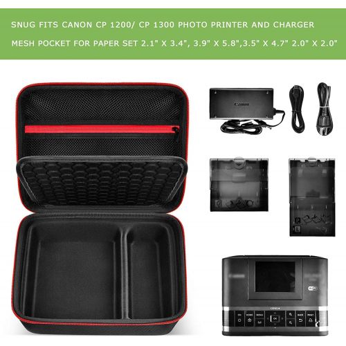  ALKOO Case Compatible with Canon SELPHY CP1300/ CP1200 Wireless Compact Photo Printer and Color Ink/Paper Set - Organizer Storage Bag Only