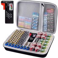 [아마존베스트]ALKOO Battery Organizer Holder- Batteries Storage Containers Box Case with Tester Checker BT-168. Garage Organization Holds 225 Batteries AA AAA C D Cell 9V 3V Lithium LR44 CR2 CR1632