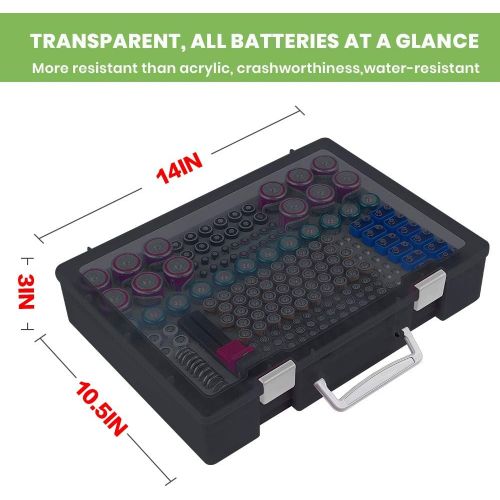  [아마존베스트]ALKOO Battery Organizer Holder- Batteries Storage Containers Box Case with Tester Checker BT-168. Garage Organization Holds 225 Batteries AA AAA C D Cell 9V 3V Lithium LR44 CR2 CR1632 CR