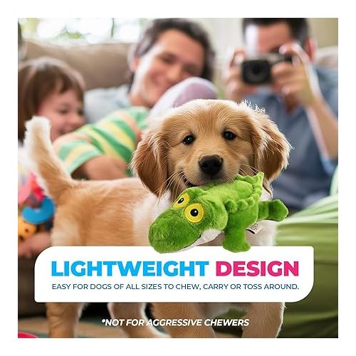  ALL FOR PAWS Ultrasonic Silent Squeaker Dog Toy, Quiet Puppy Toy Comfort Plush Toy Dog Cuddle Toys, Squeakerless Dog Toy with Cute Animal Designs, Ideal for Home and Office