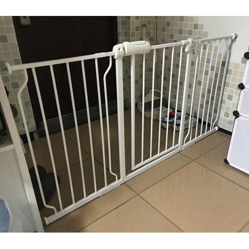  ALLAIBB Walk Through Baby Gate Auto Close White Child Safety Gates, Ex. 57.5-62.2 in