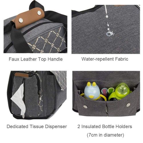  ALLCAMP Lekebaby Diaper Bag Backpack Convertible Tote Messenger Bag for Mom Durability and Versatility,...