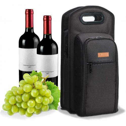  ALLCAMP OUTDOOR GEAR ALLCAMP 9 Piece Wine Travel Bag and Insulated Wine Carrier Tote Carrying Cooler Bag with Handle,Great Gift for Wine Lover,