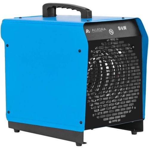  ALLEGRA Fan Heater, 9 kW Electric Heater, Construction Heater with Thermostat and Approx. 1.5 Metre Cable
