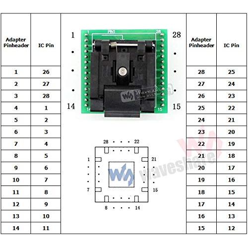  ALLPARTZ Waveshare QFN28 to DIP28 (C), Programmer Adapter