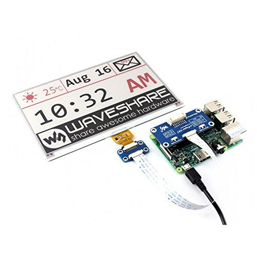  ALLPARTZ Waveshare 640x384, 7.5inch E-Ink Display HAT for Raspberry Pi, Three-Color