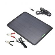 ALLPOWERS 18V 12V 10W Portable Solar Panel Battery Charger Maintainer Bundle with Cigarette Lighter Plug, Alligator Clip for Automobile Motorcycle Tractor Boat RV Batteries