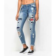 ALMOST FAMOUS Almost Famous Dara Distressed Rose Skinny Jeans