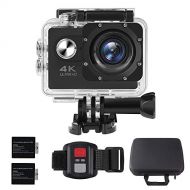 ALOFOX 4K Action Camera 16MP WiFi Waterproof Sports Camera 170 Degree Ultra Wide-Angle Len with SONY Sensor, 2.4G Remote, 30M Waterproof Case, 2 Pcs Rechargeable Batteries and Port