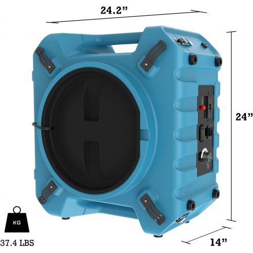  AlorAir PureAiro HEPA Pro 870 Air Scrubber 3-Stage Filtration Negative Machine Air Scrubber Professional Water Damage Restoration for Air Cleaner up to 550 CFM
