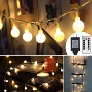 [아마존핫딜][아마존 핫딜] ALOVECO 44ft 100 LED Globe String Lights, 8 Dimmable Lighting Modes with Remote & Timer, UL Listed 29V Low voltage Waterproof Decorative Lights for Bedroom, Patio, Garden, Party(Wa