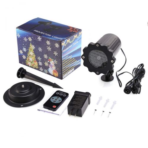  Christmas Snowflake Projector Lights, ALOVECO Rotating LED Snowfall Projection Lamp with Remote Control, Outdoor Waterproof Sparkling Landscape Decorative Lighting for Holiday Hall