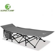 [아마존베스트]ALPHA CAMP Oversized Camping Cot Supports 600 lbs Sleeping Bed Folding Steel Frame Portable with Carry Bag