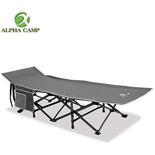  [아마존베스트]ALPHA CAMP Oversized Camping Cot Supports 600 lbs Sleeping Bed Folding Steel Frame Portable with Carry Bag