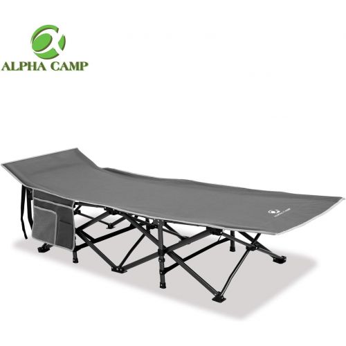  [아마존베스트]ALPHA CAMP Oversized Camping Cot Supports 600 lbs Sleeping Bed Folding Steel Frame Portable with Carry Bag
