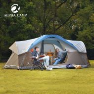 ALPHA CAMP Dome Family Camping Tent 6 Person - Orange 14 x 10