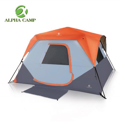  ALPHA CAMP 6 Person Instant Cabin Tent CampingTraveling Family Tent Lightweight Rainfly with Mud Mat - 10 x 9