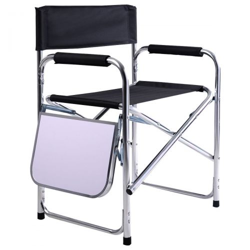  ALPHA SKEMIDEX---Aluminum Folding Directors Chair with Side Table Camping Traveling And cabelas camping chairs and camping folding chairs